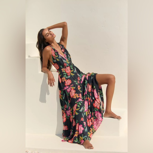 Anthropologie Dresses & Skirts - Anthropologie Lurex Floral Maxi Dress